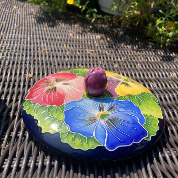 J McCall blue sky icing on the cake footed candy dish - Picture 2 of 5